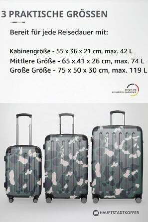 Валіза Hauptstadtkoffer Spree L (75 см) з твердим корпусом, об'ємом 119 л, функцією розширення, TSA-замком та цифровим біркою, камуфляж
