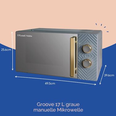 Мікрохвильова піч Russell Hobbs RHMM723G 17 л, 700 Вт, сіра: 5 режимів потужності, таймер, функція розморожування, стильний дизайн