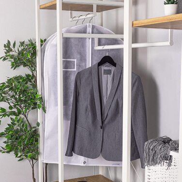 Дихаючий чохол для одягу Hangerworld 100 см, білий, з отвором для транспортування, набір 3 шт.