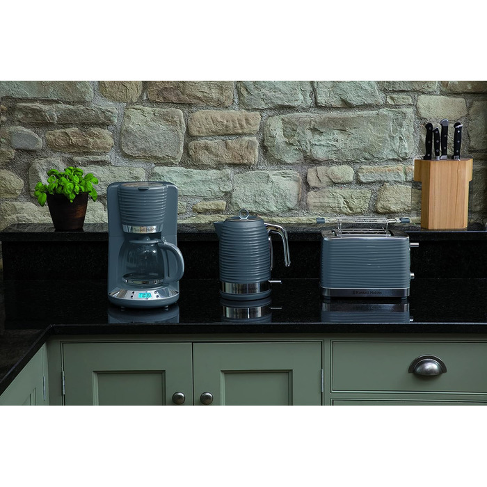 Тостер Russell Hobbs Inspire на 2 тости, нержавіюча сталь, з підставкою для булочок, 6 режимів, розморожування та підігрів 24373-56