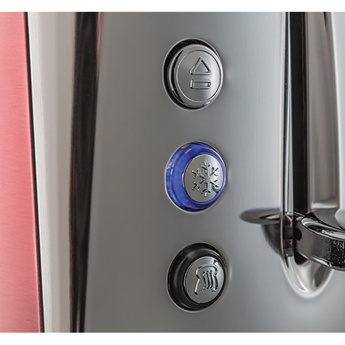 Тостер Russell Hobbs Luna Edelstahl Red на 2 тости, нержавіюча сталь, 6 режимів, розморожування, підігрів, підйом тостів, 1550 Вт