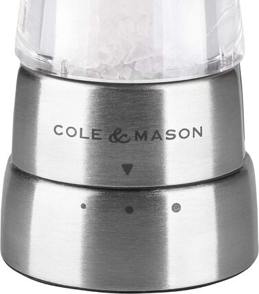 Млинниця для солі Cole & Mason Derwent Precision+, акрилова з регульованим сталевим механізмом, 190 мм