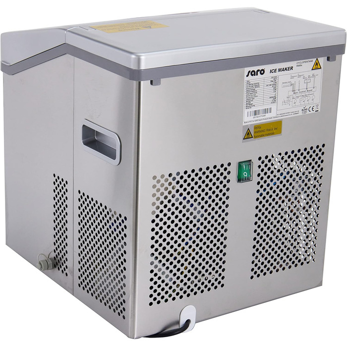 Льодогенератор Saro EB 15, 15 кг/доба, 230 В, 0,16 кВт, 3 розміри льоду, повітряне охолодження