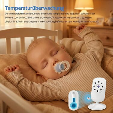 Відеоняня Baby Phone з 3.2-дюймовим LCD-дисплеєм, HD цифрова камера з нічним баченням, двосторонній аудіозв'язок, 2.4 GHz