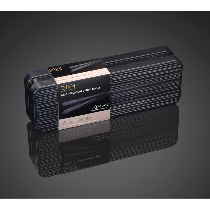 Випрямляч для волосся Diva Pro Styling Wide Digital – керамічні пластини, рівномірний нагрів, 3м кабель, чорний