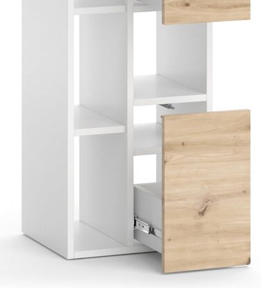Висока шафа для ванної Vicco Alf, білий/дуб, 36x117 см, 2 шухляди