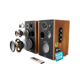 Bluetooth колонка Majority D100 100W HiFi – активна стереосистема з HDMI ARC, Xtra Bass, дерев'яний корпус