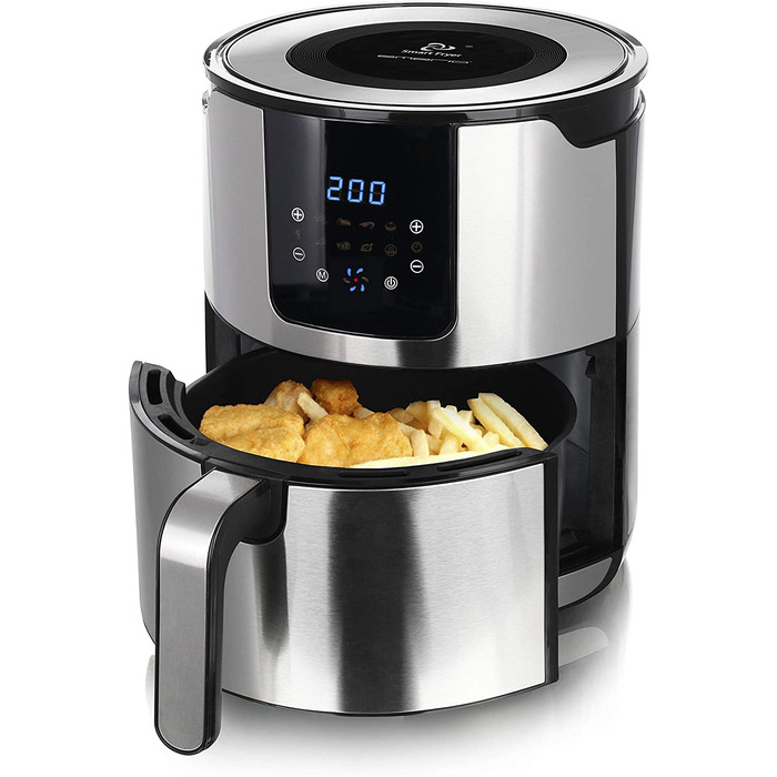 Аерофритюрниця Emerio XXL 13л Airfryer AF-121914: розумна мультипіч з ротисаром, кошиком та функцією сушіння, 1800 Вт, чорна