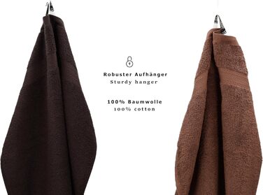Набір рушників Betz CLASSIC 10 шт, 100% бавовна, темно-коричневий і горіховий, 2 банних, 4 для рук, 2 гостьових, 2 для мила