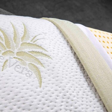 Подушка ортопедична 40x80x18 см з піни Memory Foam та Aloe Vera, знімний двошаровий чохол, для підтримки шийного відділу хребта