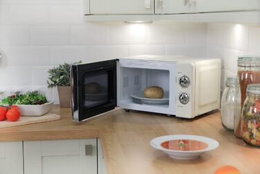 Мікрохвильова піч Russell Hobbs RHMM701C Solo, 17 л, 700 Вт, кремовий колір - з таймером, розморожуванням та 5 рівнями потужності