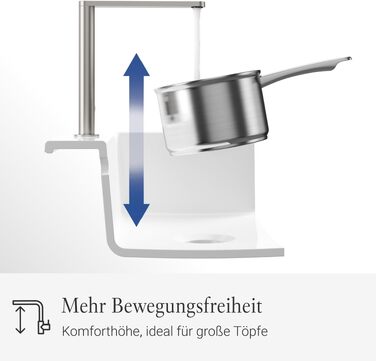 Кухонний змішувач Villeroy & Boch Finera, висота 251 мм, масивна нержавіюча сталь, круглий