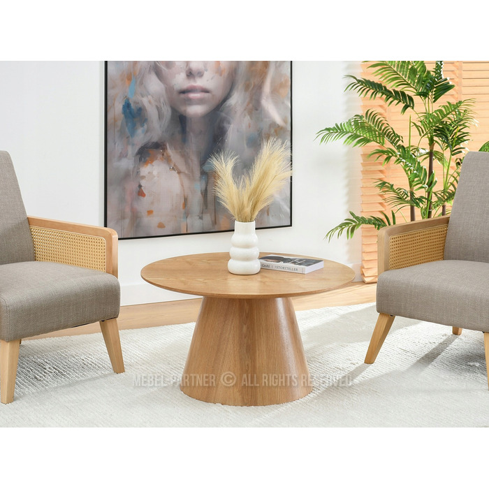 Журнальний стіл Mebel-Partner круглий, 80 x 80 x 45,5 см, колір дуб
