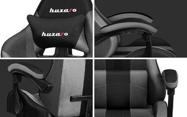 Ігрове крісло Huzaro Force 4.7, до 140 кг, сіра сітка, з підлокітниками, підставкою для ніг, подушками для шиї та попереку, офісне комп'ютерне крісло
