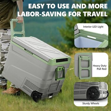 Автомобільний холодильник EUHOMY 40L компресорний (-20℃~20℃) з Wi-Fi, режимами ECO/MAX, захистом батареї та низьким рівнем шуму (до 45 дБ). 12/24V, 100-240V
