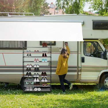Велика модульна стелаж-шафа для взуття Relaxdays XXL на 10 рівнів, для 50 пар, тканинний взуттєвий органайзер 176,5x99x29,5 см, чорний