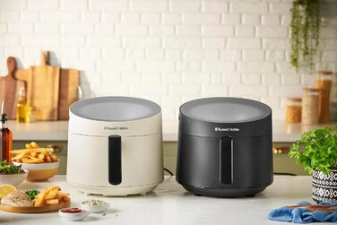 Аерофритюрниця Russell Hobbs SatisFry Panoramic 5 л, 10 програм, з оглядовим вікном, без олії, для фритюру, грилю, запікання, до 200°C, чорна, модель 27420-56