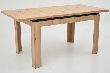 Обідній стіл ARTISAN (80x120 см, розкладний до 160 см) та 4 оббиті стільці сірого кольору