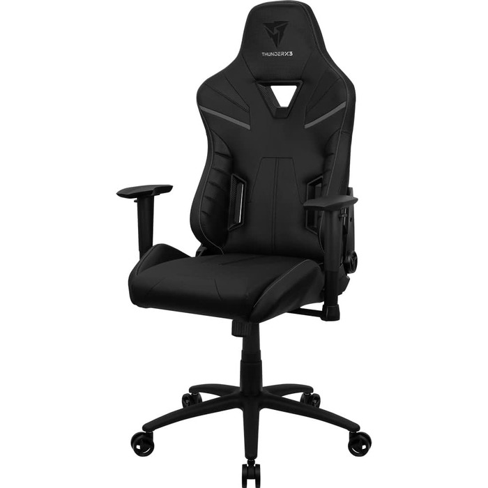 Ігрове крісло ThunderX3 TC5 чорне, ергономічний геймерський стілець для комп'ютера, навантаження до 150 кг