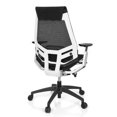 Офісне крісло GENIDIA SMART WHITE CM сітка чорний AL Chrom hjh OFFICE