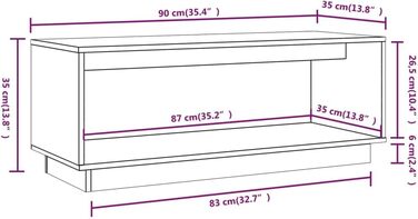TV тумба vidaXL з масиву сосни, сіра, 90x35x35 см — телевізійна підставка, комод, меблі для вітальні