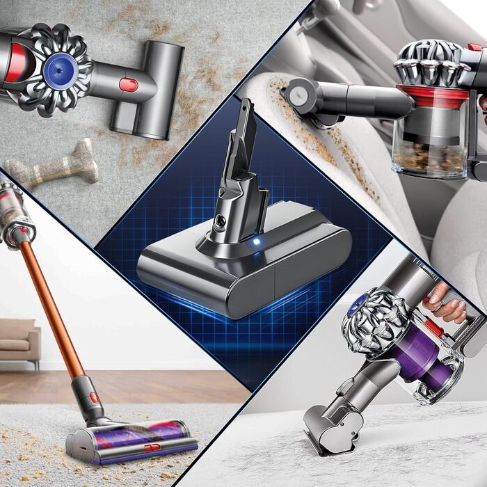 Акумулятор Li-ion 8000mAh/8.0Ah V10 для пилососа Dyson SV12 (Animal, Absolute, Motörhead, Fluffy) – Сірий