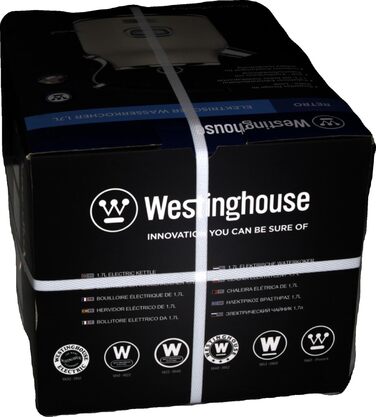 Електрочайник Westinghouse Retro 1,7 л, білий, з терморегулятором, індикатором рівня води, фільтром від накипу та захистом від перегріву