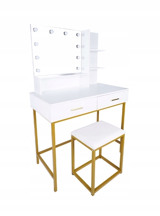 Туалетний столик Meble Moskała, білий матовий, 90 x 136 x 45 см