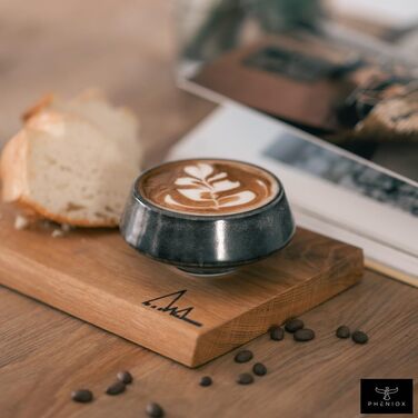 Набір керамічних чашок для капучино та лате Pheniox Barista, 2 шт по 180 мл, порцелянові чашки без ручки для Latte Art, сучасний дизайн, придатні для посудомийки