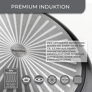 Набір каструль Berndes Balance Enduro 7 предметів, індукційні, з антипригарним покриттям і скляними кришками