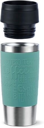 Термокружка Emsa N20210 Travel Mug Classic, 0.36 л, нержавіюча сталь, Petrol | Збереження тепла 4 години, холоду 8 годин | 100% герметична, з невеликим отвором для пиття, придатна для миття в посудомийній машині