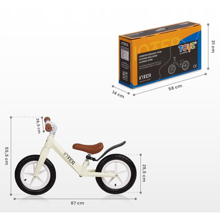 Дитячий біговел TOYZ INTER Mint для дітей 3–6 років, з регульованим сидінням
