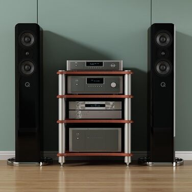 Hi-Fi тумба для аудіо-відео обладнання з регульованими полицями, біла, 60x48x85 см