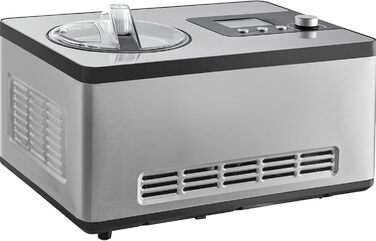 Електрична машина для приготування морозива VEVOR 2L, 180W - Морозиво, сорбет, йогурт, Gelato. Срібна, горизонтальна