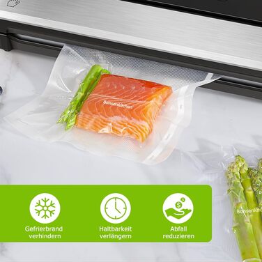 Рулони для вакуумного пакування Bonsenkitchen 28x600 см (2 шт) - Професійні пакети для вакууматора, харчові, BPA-free, для Sous Vide