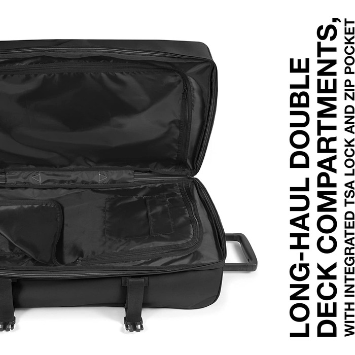 Валіза Eastpak TRANVERZ L, 121 л, чорна, 79x40x33 см