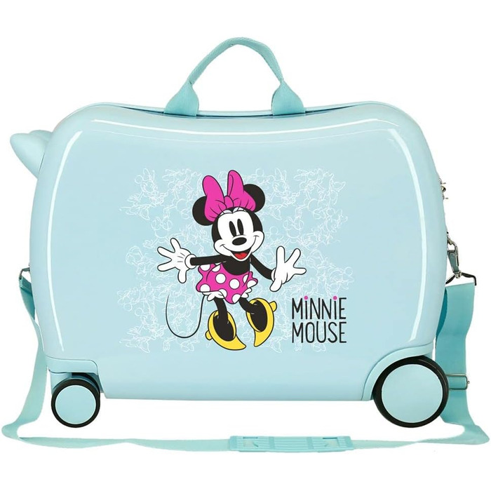 Дитячий валіз Disney Minnie Enjoy the Day, зелений, 50x38x20 см, жорсткий ABS, кодовий замок, 34 л, 2,1 кг, 4 колеса, ручна поклажа, бірюзовий