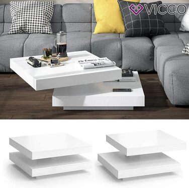 Журнальний стіл Vicco Elias білий 70x34 см
