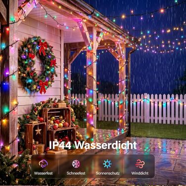 Розумна RGB LED гірлянда HeiPard 20м, 200 світлодіодів з керуванням через App та пульт, IP44 для вулиці та дому, музичний та голосовий режим, кольорова підсвітка для Різдва та декору