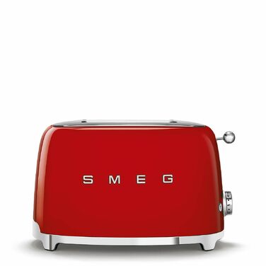 Тостер Smeg TSF01CREU 2-слотовий червоний, 950 Вт: з підрум'юванням, розморожуванням та функцією для булочок