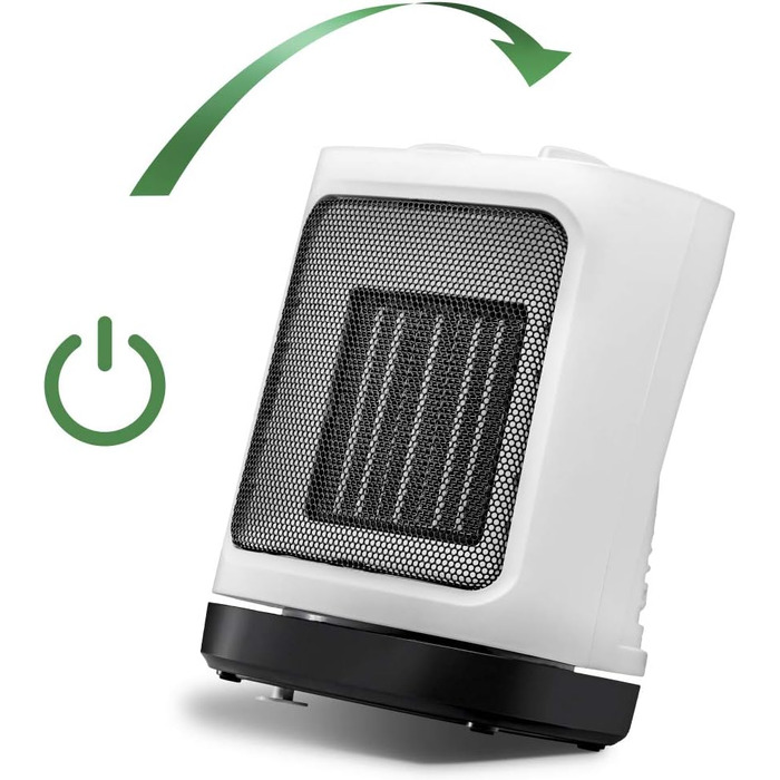 Конвектор електричний Trotec TFC 17 E з функцією обертання, 1200/2000 Вт, білий/чорний