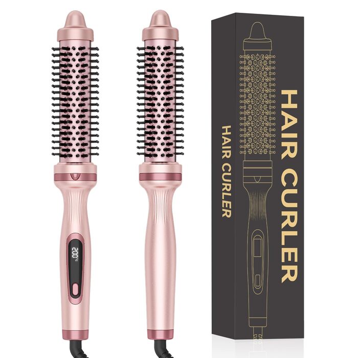 UKLISS Hairstyler 5 в 1: Фен-щітка, стайлер для волосся, плойка, насадки для об'єму та випрямлення (Класичний Рожевий)