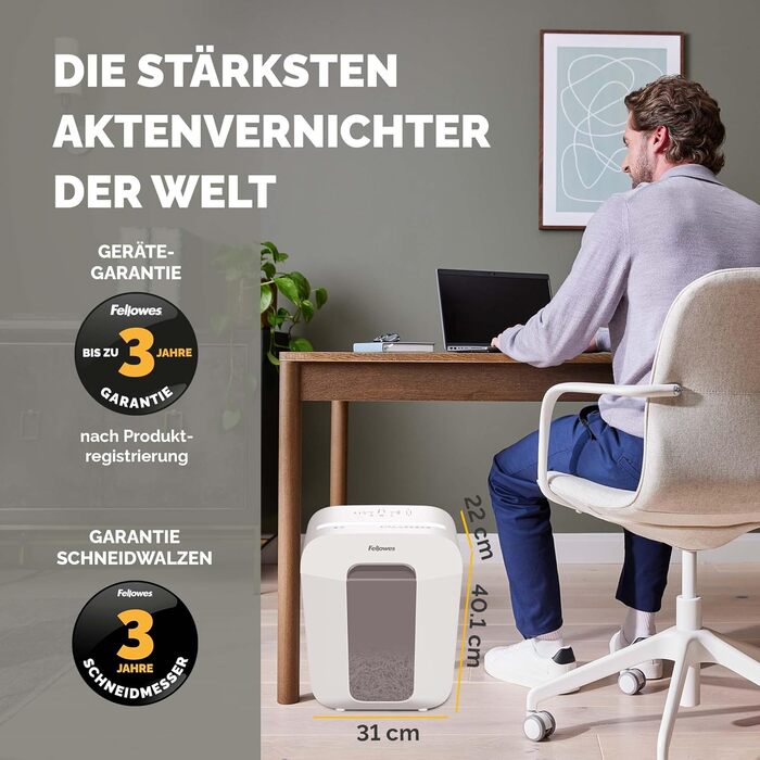 Fellowes LX50 - Шредер для паперу, 9 листів, Cross Cut, 17л, білий
