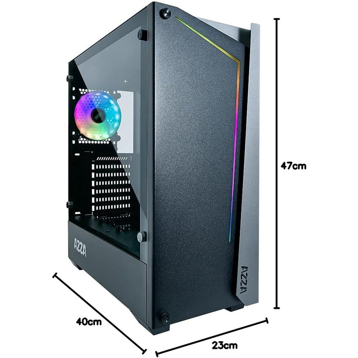 Комп'ютерний корпус AZZA Apollo 430B-DF2 чорний/сірий, загартоване скло, ATX Mid-Tower