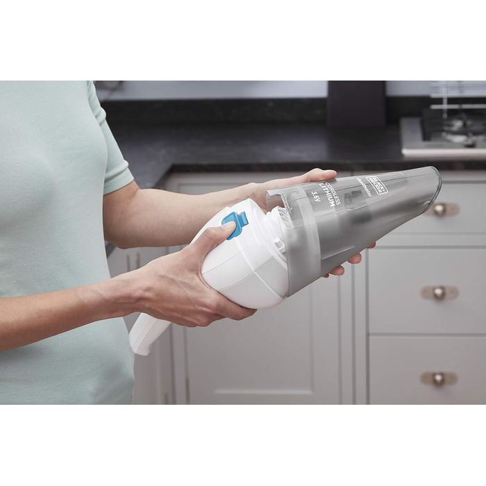 Ручний акумуляторний пилосос BLACK+DECKER Dustbuster 3.6В, безмішковий, бездротовий, знімний контейнер 325 мл, білий