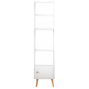 Стелаж Rebiko 50 x 180 x 30 см, білий, світлий дуб