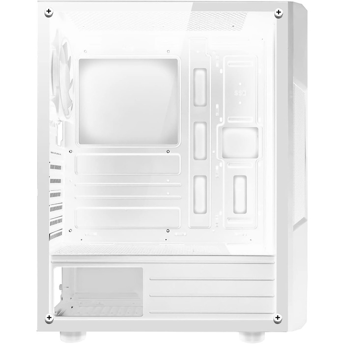 Ігровий корпус Spirit of Gamer Clone III білий, ATX/mATX/ITX, з підсвічуванням RGB, скляна бічна панель, 2 вентилятори 120 мм (1 ARGB), корпус для ПК