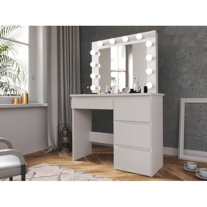 Туалетний столик Meblowa 1, білий матовий, 94 x 75 x 43 см