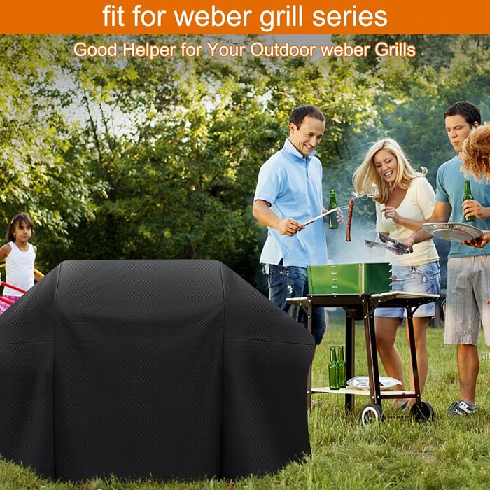 Чохол для гриля 208 см, водонепроникний PU, для Weber Summit 600, Genesis 600, Char-Broil, Nexgrill, Dyna-Glo, важкий захист