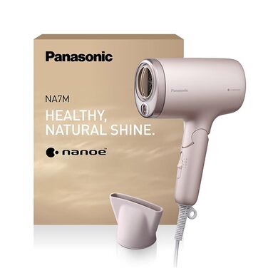 Фен для волосся Panasonic EH-NA7M-P825 nanoe для блиску волосся, складаний, 1600 Вт, з концентратором, світло-рожевий (модель 2025)